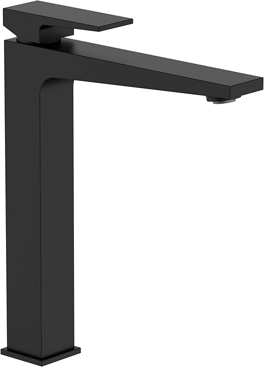 HESANIT Infinity Single-Lever High Basin Mixer with Pop-Up Waste, Matt Black