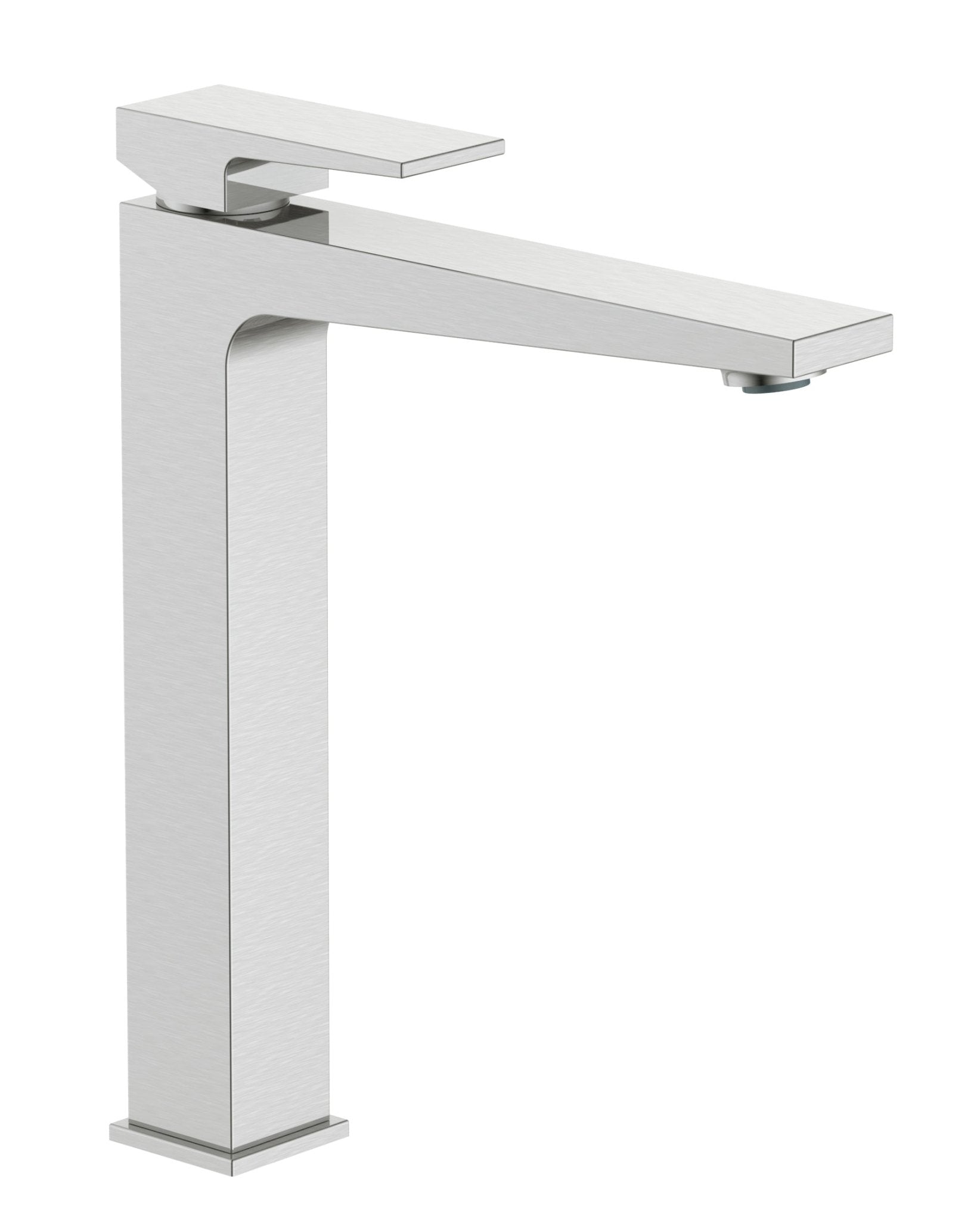 HESANIT Infinity Single-Lever High Basin Mixer with Pop-Up Waste, Steel Brushed