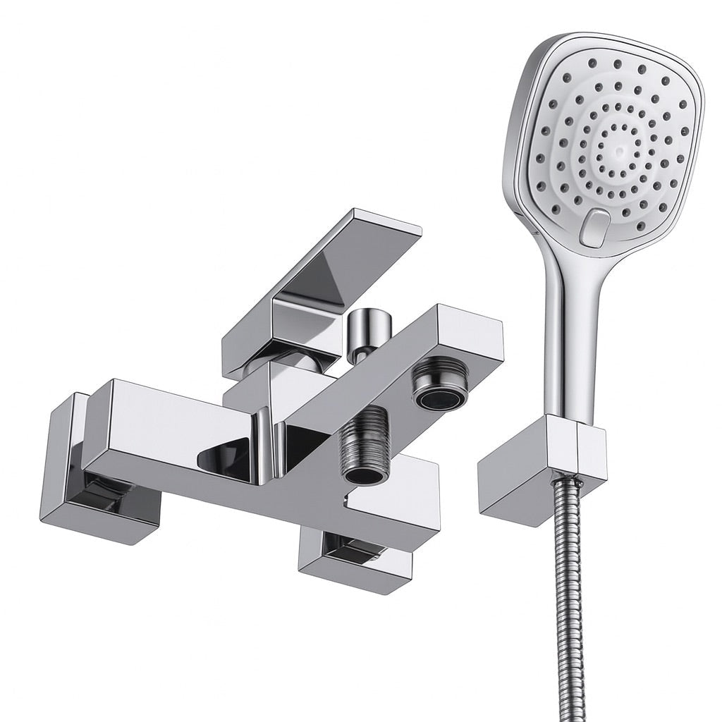 HESANIT Infinity Wall-Mounted Bath Mixer Tap with Hand Shower, Chrome