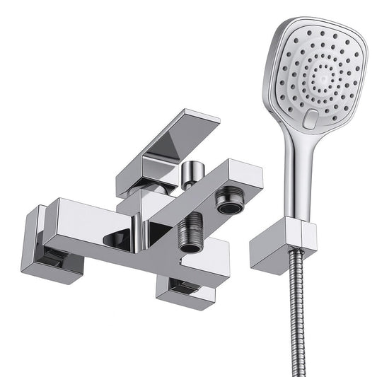 HESANIT Infinity Wall-Mounted Bath Mixer Tap with Hand Shower, Chrome