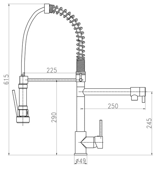 HESANIT Kitchen Deck Mounted Faucet with Pull out Sprayer, Chrome