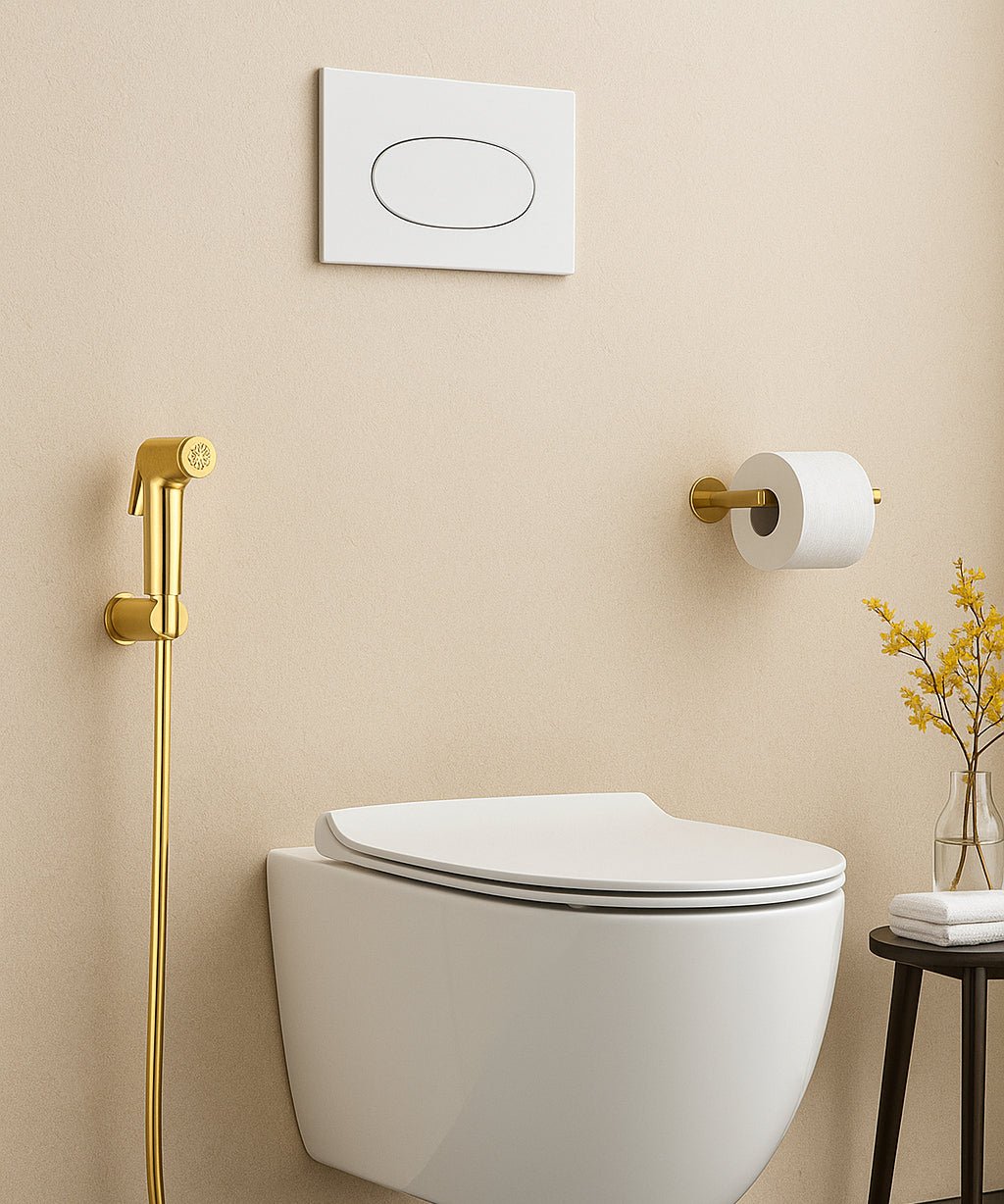 HESANIT Logic Bathroom Shattaf Set, Gold