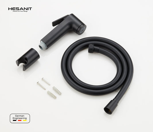 HESANIT Logic Bathroom Shattaf Set, Matt Black