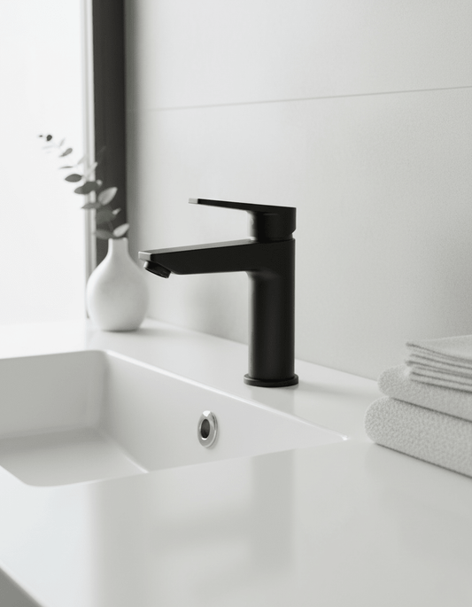 HESANIT Logic Single Lever Basin Mixer with Pop-Up Waste - Matt Black