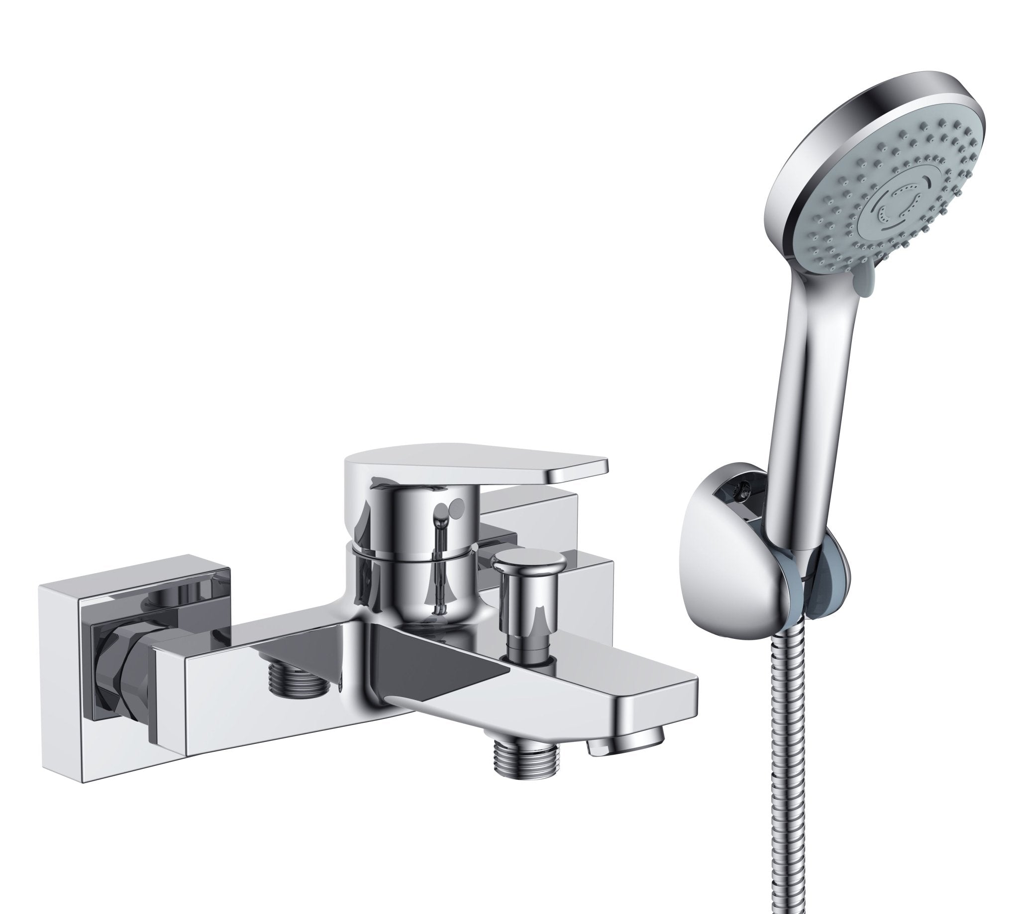 HESANIT Logic Single Lever Bath Mixer with Hand Shower Set and Wall Bracket - Chrome