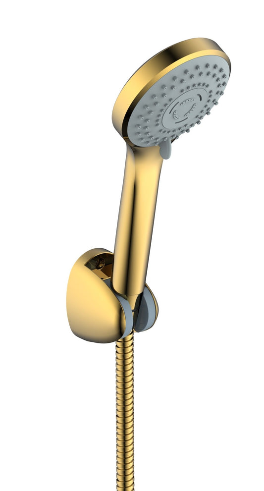 HESANIT Logic Single Lever Bath Mixer with Hand Shower Set and Wall Bracket - Gold