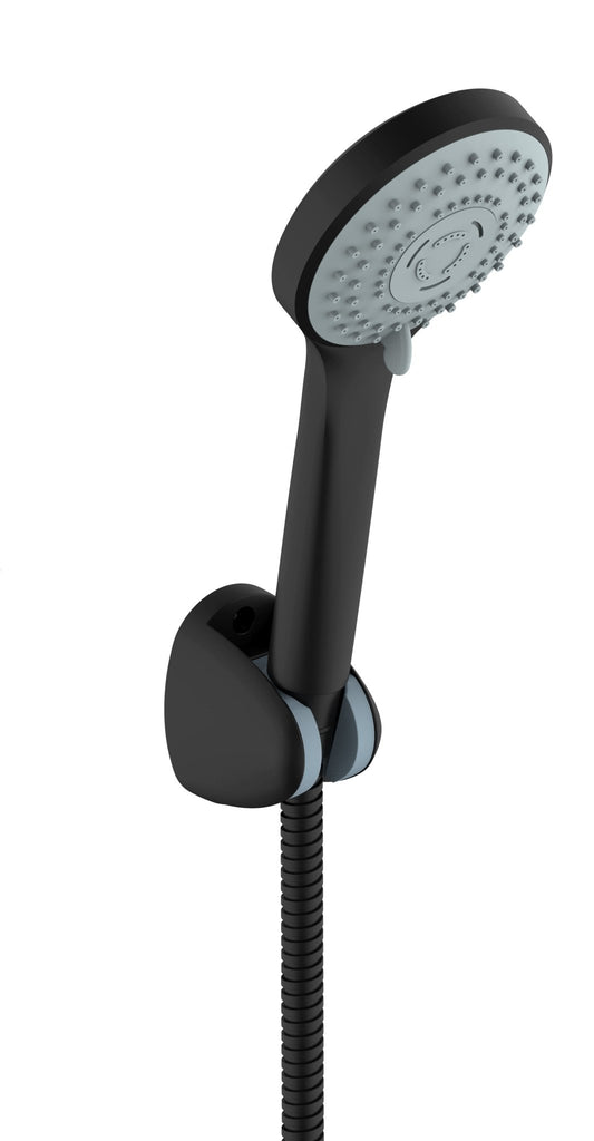 HESANIT Logic Single Lever Bath Mixer with Hand Shower Set and Wall Bracket - Matte Black