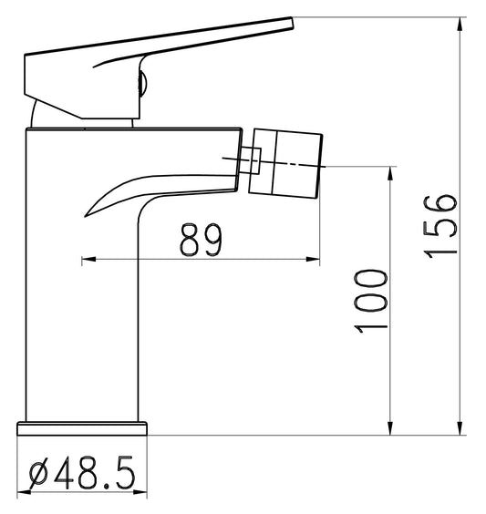 HESANIT Logic Single Lever Bidet Mixer with Pop-Up Waste, Premium Chrome