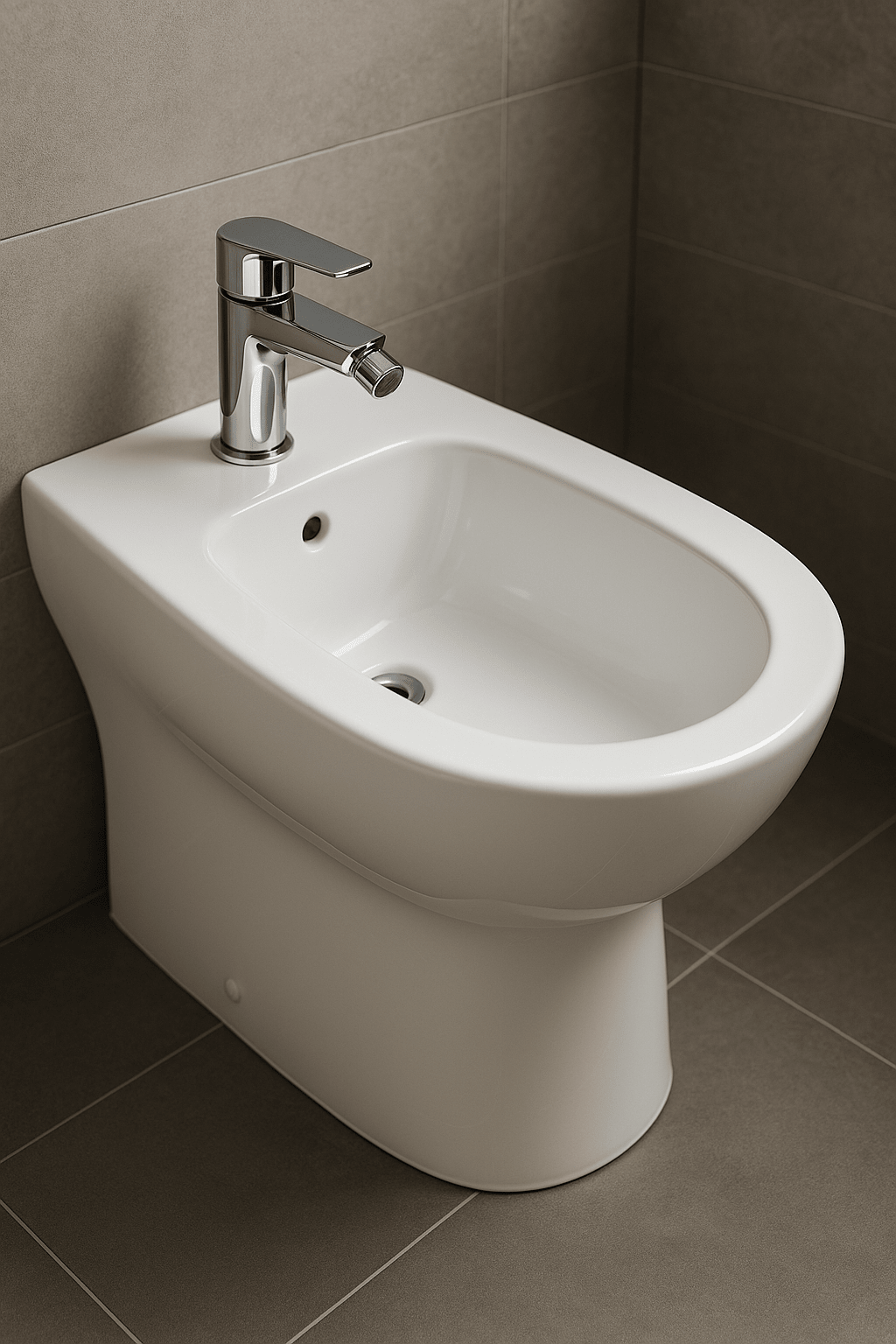 HESANIT Logic Single Lever Bidet Mixer with Pop-Up Waste, Premium Chrome
