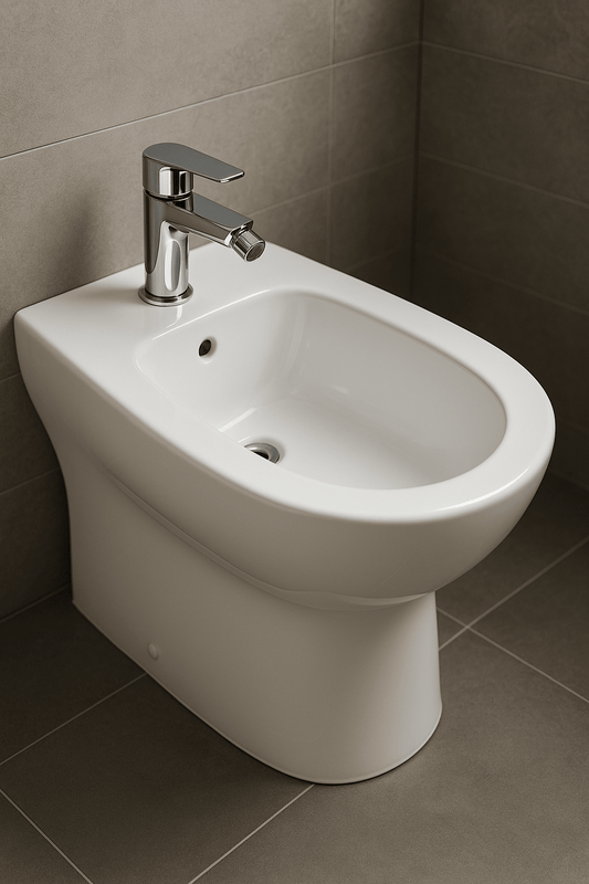 HESANIT Logic Single Lever Bidet Mixer with Pop-Up Waste, Premium Chrome