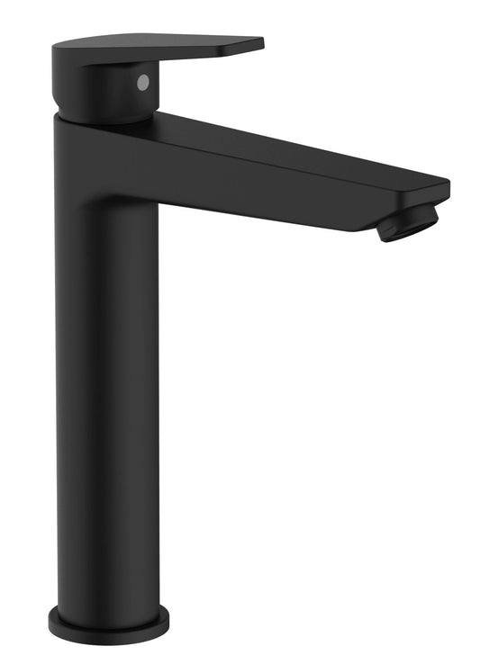 HESANIT Logic Single Lever High Bathroom Faucet With Pop Up Waste, Matt Black