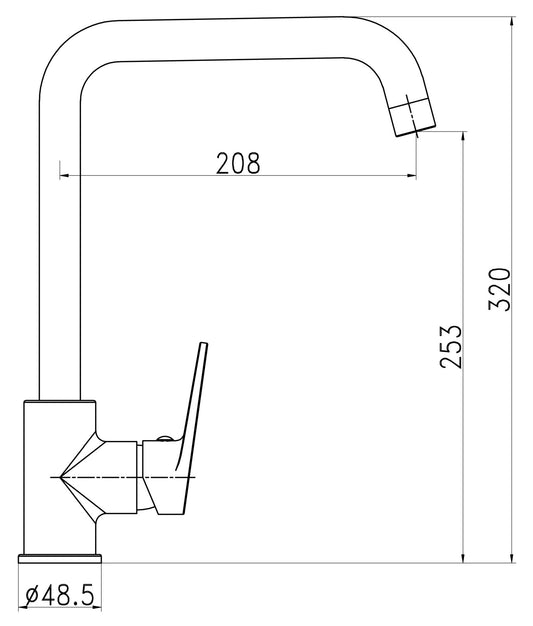 HESANIT Logic Single Lever Kitchen Deck Mounted Faucet Chrome