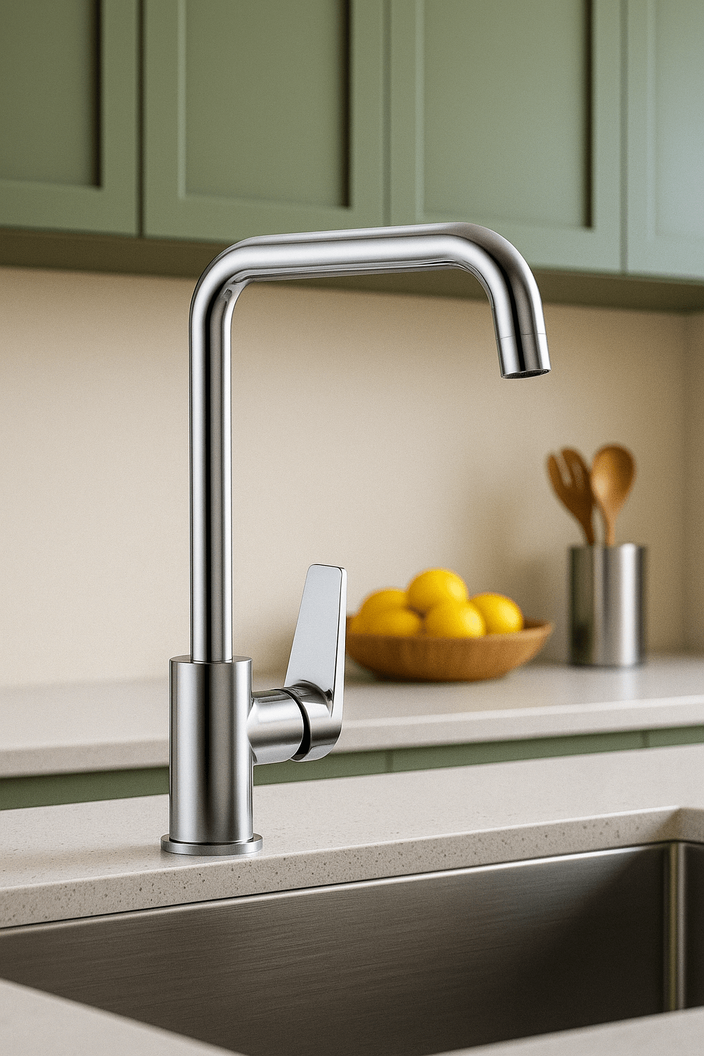 HESANIT Logic Single Lever Kitchen Deck Mounted Faucet Chrome