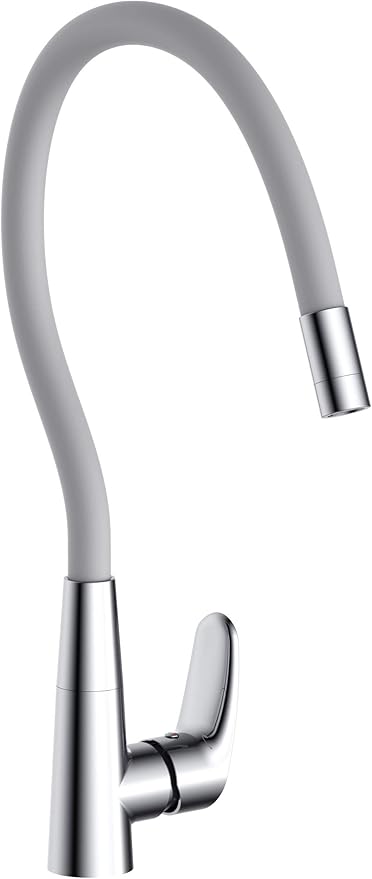 HESANIT Luna Kitchen Faucet with Flexi Spout, Chrome Grey Spout