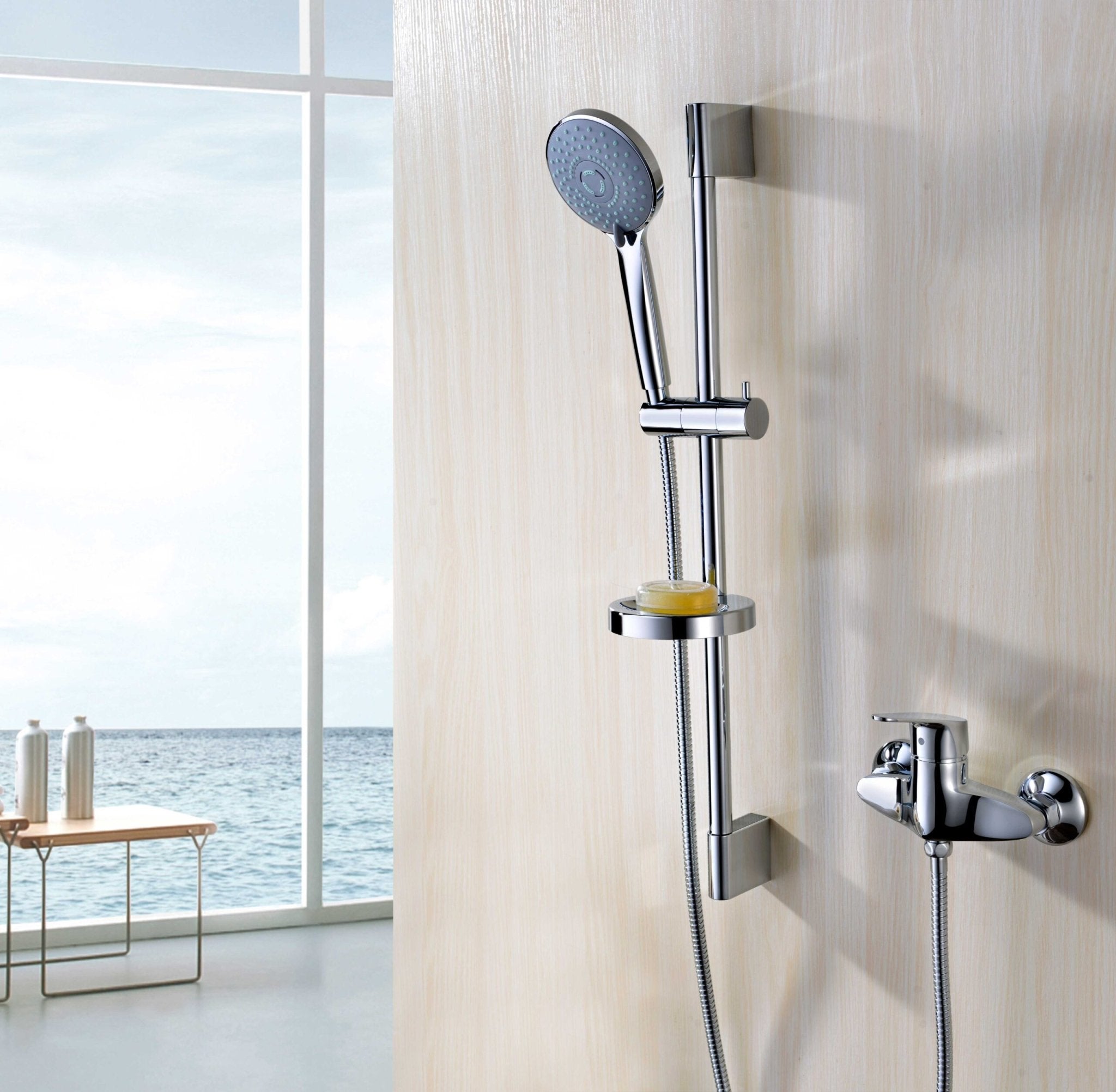 HESANIT Mara Hand Shower Set with Sliding Bar 720mm, Premium Chrome Finish, Anti-Lime Easy Clean, Smooth+ Finish