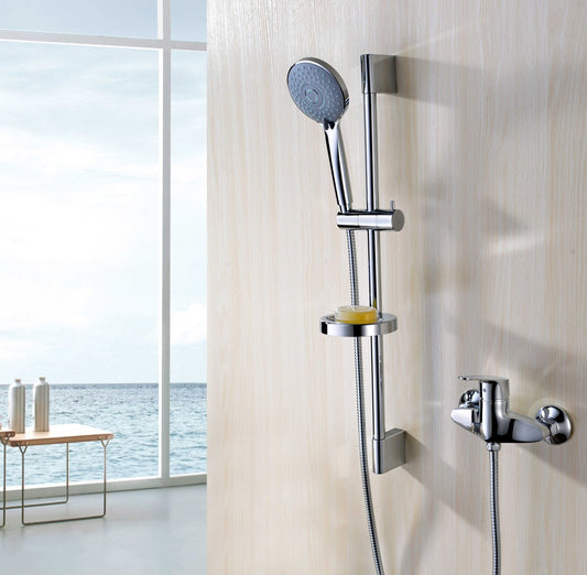 HESANIT Mara Hand Shower Set with Sliding Bar 720mm, Premium Chrome Finish, Anti-Lime Easy Clean, Smooth+ Finish