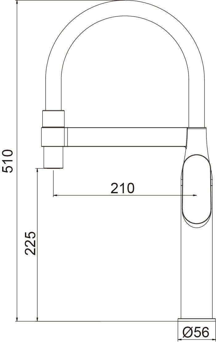 HESANIT Premium Kitchen Faucet with Flexible Pull Out Spout, Chrome, Grey Spout
