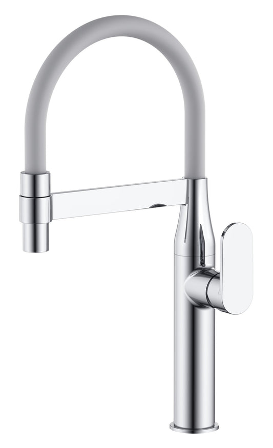 HESANIT Premium Kitchen Faucet with Flexible Pull Out Spout, Matt Black Chrome