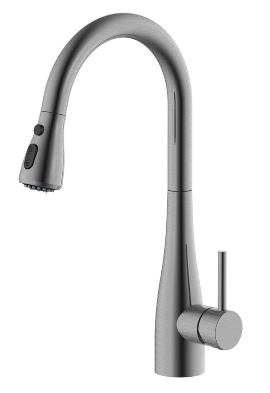 HESANIT Pull Down Kitchen Faucet – Single Lever High Arc Mixer Tap, Gunmetal