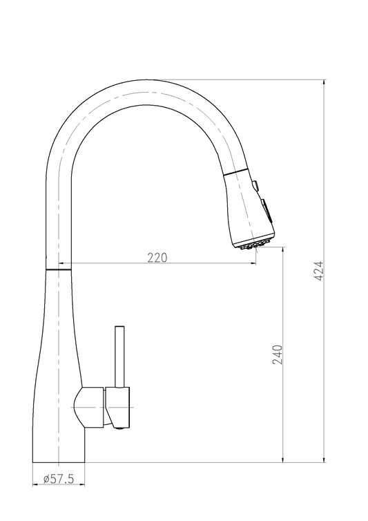 HESANIT Pull Down Kitchen Faucet – Single Lever High Arc Mixer Tap, Gunmetal