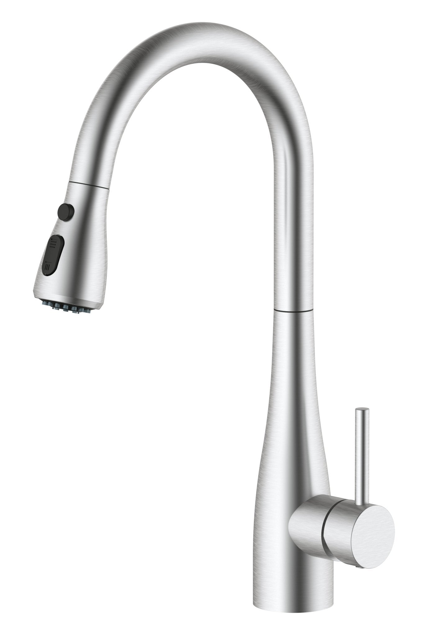 HESANIT Pull Down Kitchen Faucet – Single Lever High Arc Mixer Tap, Steel Brushed