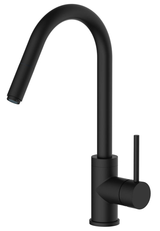 HESANIT Pull-Out Kitchen Mixer Durable Brass Body, Matte Black Finish, Dual Spray Modes