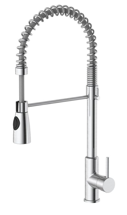 HESANIT Pull-Out Sprayer Kitchen Faucet Matt Chrome Finish, Deck-Mount Installation