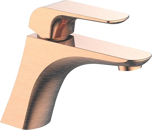 HESANIT Single Lever Basin Mixer, Brass, Red Copper, 158mm Projection, Pop-up Waste