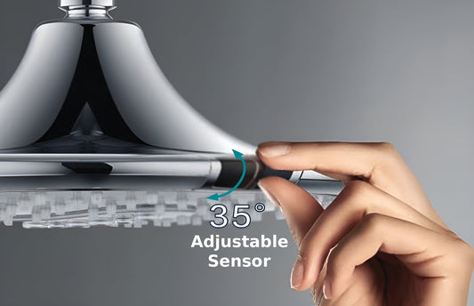 HESANIT Smart Shower Head. Hydro-Electric LED Temperature Display, 3 Spray Functions, Anti-Lime Silicone Nozzles, Premium Chrome Finish