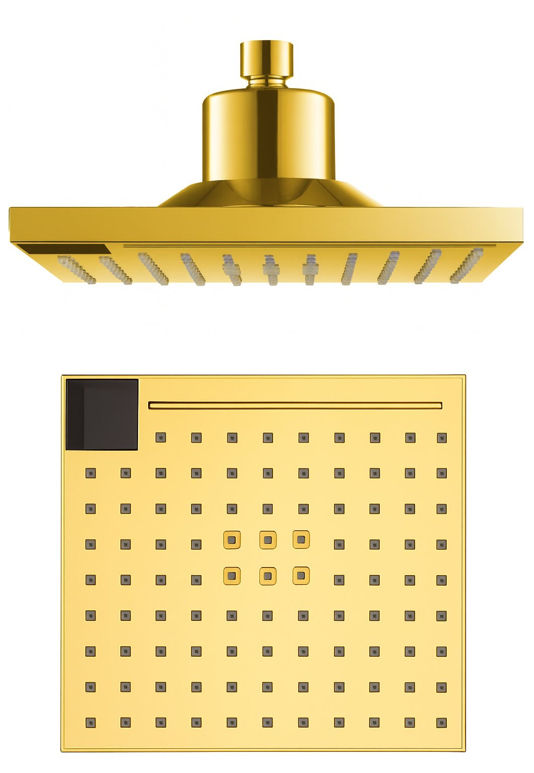 HESANIT Smart Shower Head. Hydro-Electric LED Temperature Display, 3 Spray Functions, Anti-Lime Silicone Nozzles, Premium Gold