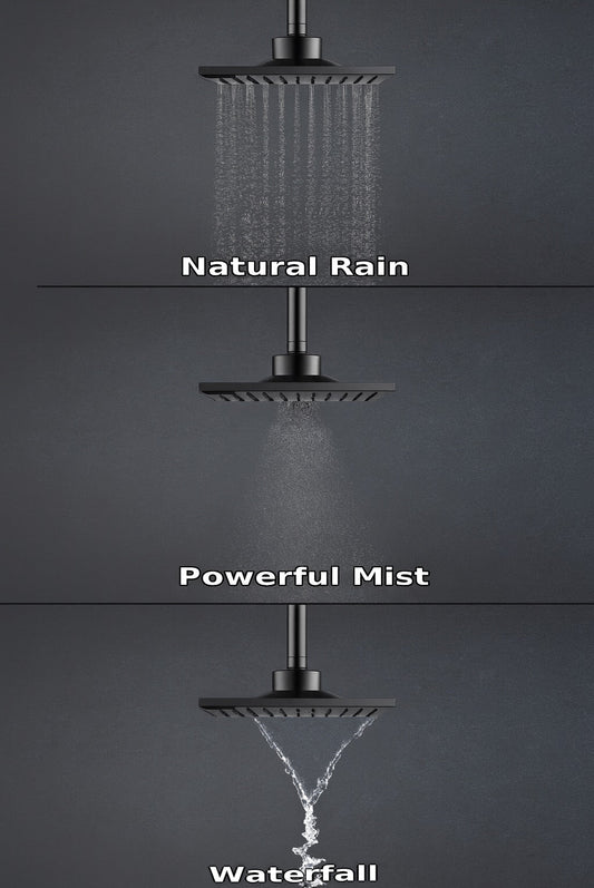 HESANIT Smart Shower Head. Hydro-Electric LED Temperature Display, 3 Spray Functions, Anti-Lime Silicone Nozzles, Premium Matt Black