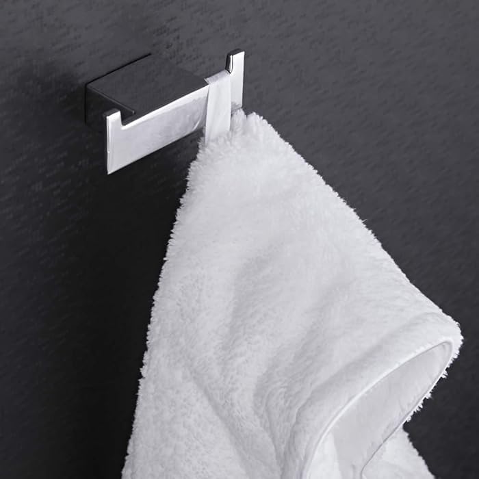 HESANIT A400-42 Premium Stainless Steel Double Robe Hook – Wall Mounted Bathroom Towel & Coat Hook, Chrome Finish