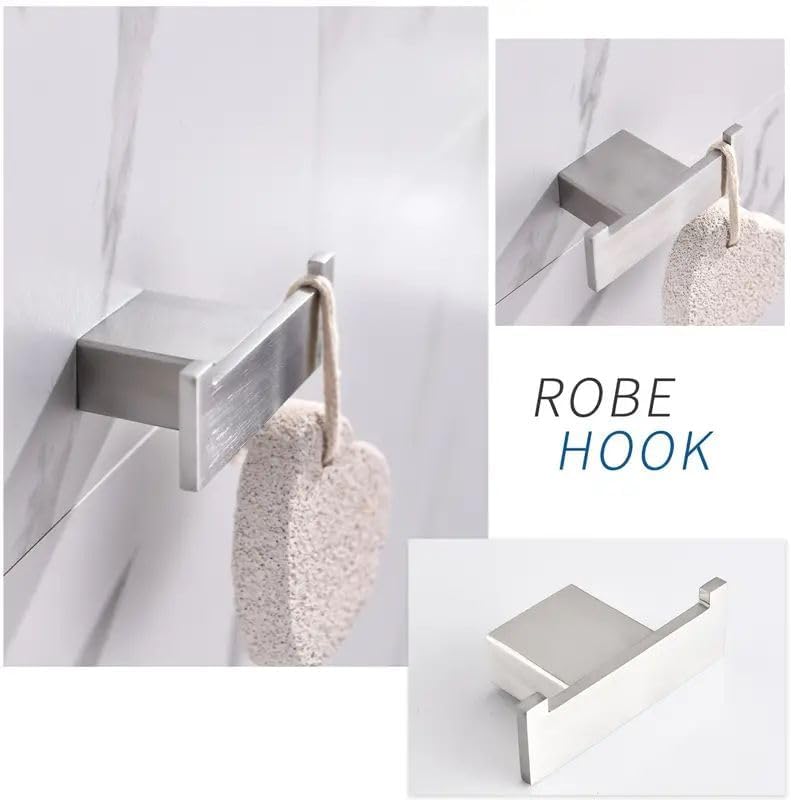 HESANIT A400-42 Premium Stainless Steel Double Robe Hook – Wall Mounted Bathroom Towel & Coat Hook, Chrome Finish