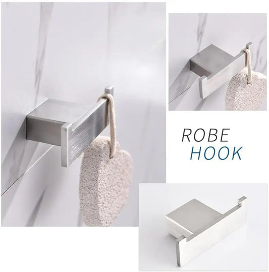 HESANIT® Stainless Steel Double Robe Hook, Wall-Mounted Bathroom Towel & Robe Holder, Premium Chrome Finish, Rust-Resistant