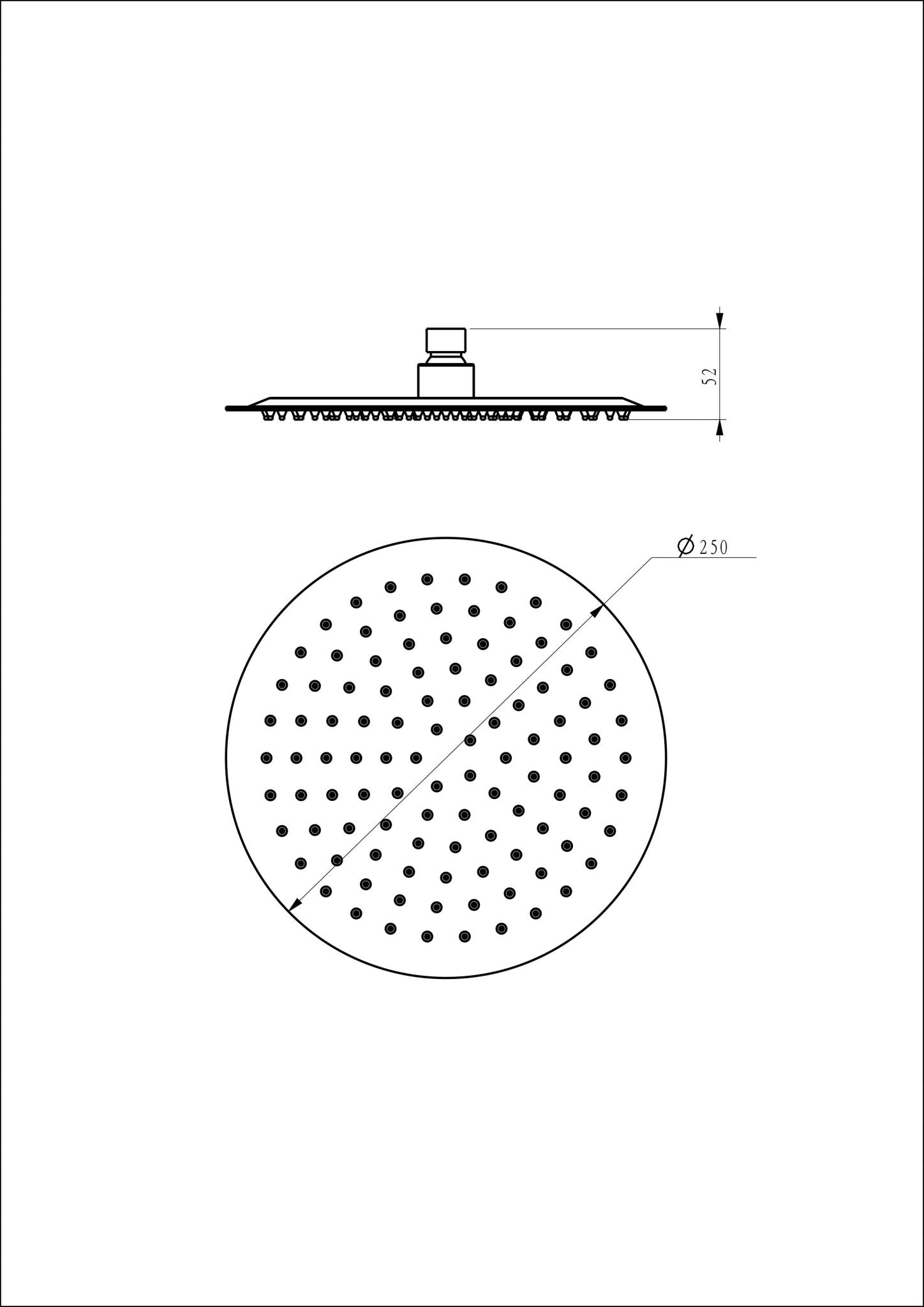 HESANIT Stainless Steel Round Rain Shower Head 250mm - Chrome