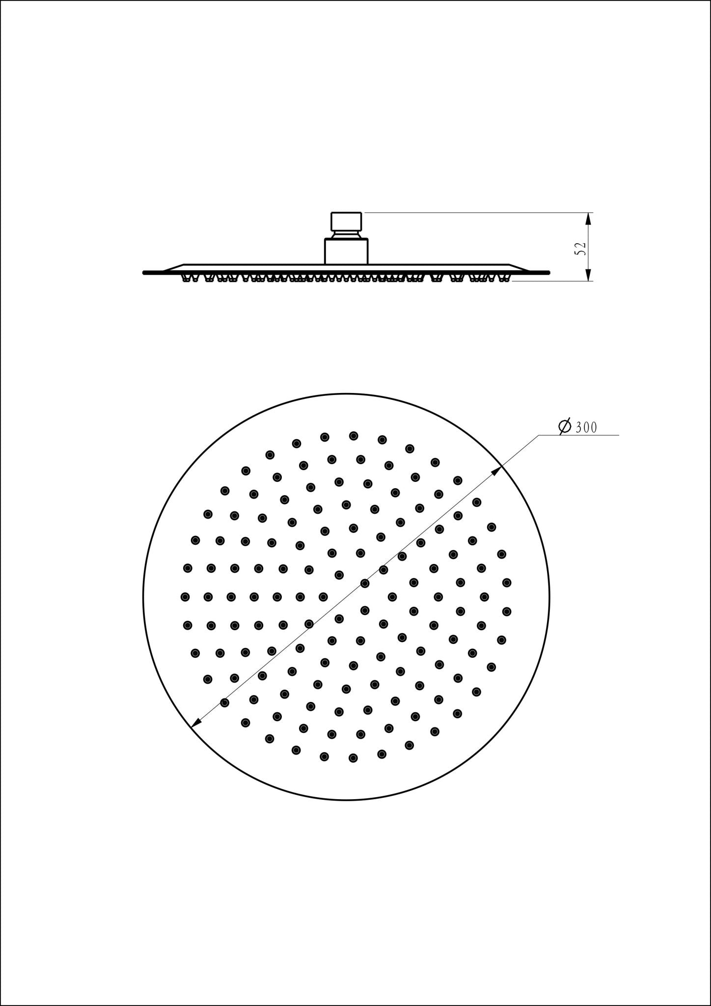 HESANIT Stainless Steel Round Rain Shower Head 300mm Chrome
