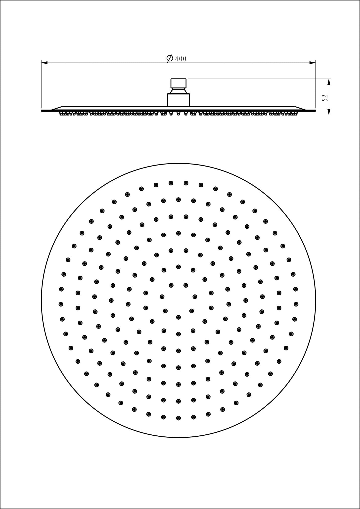 HESANIT Stainless Steel Round Rain Shower Head 400mm, Chrome