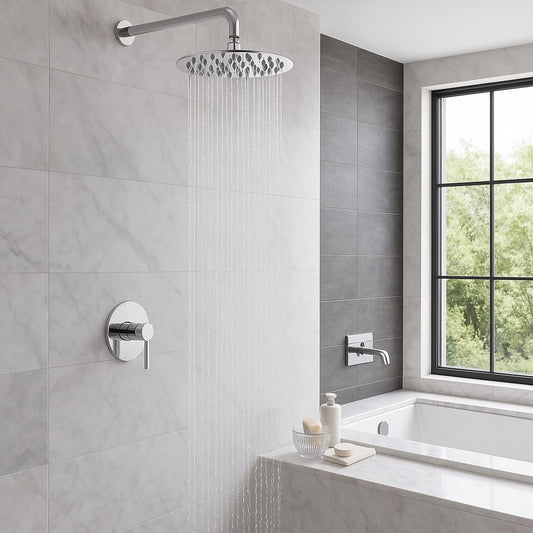 HESANIT Stainless Steel Round Rain Shower Head 300mm Chrome