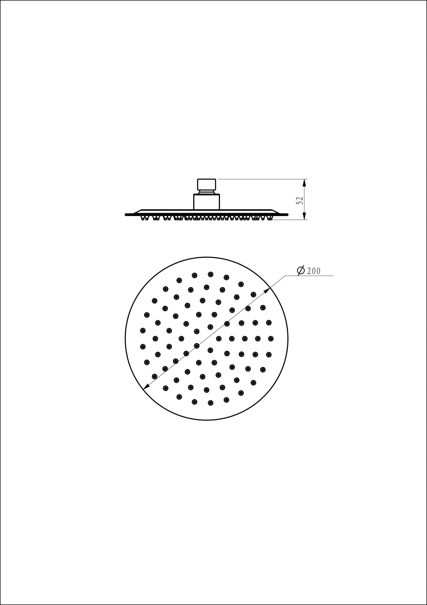 HESANIT Stainless Steel Round Rain Shower Head - Chrome
