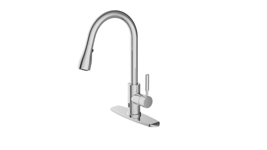 HESANIT Touchless Kitchen Faucet with Pull-Down Spray, Infra-Red Sensor, Dual Mode Manual & Sensor Operation, Premium Chrome Finish