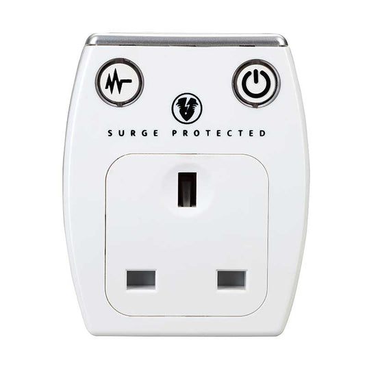 Masterplug 1 Way, 2 USB Ports, Wall Adaptor with Surge Protection White