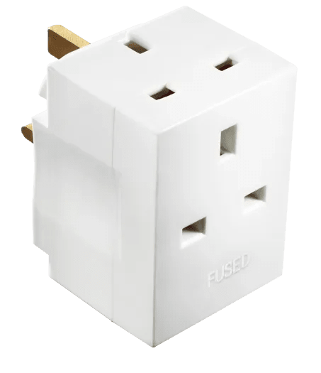 Masterplug 3 Way Wall Adaptor White