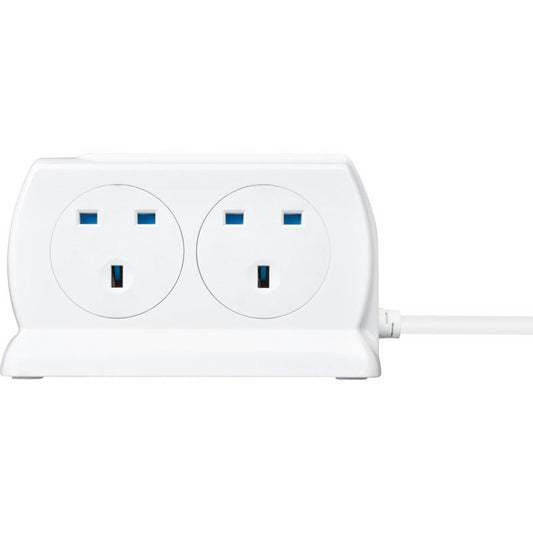 Masterplug Premium 4 Meter 4 Sockets Surge Protected Premium High Gloss Compact Extension Lead with 2 USB Ports White