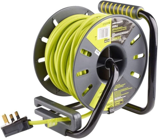 Masterplug PRO XT 25 Meters 2 Sockets 13A Open Reel with 2 USB Ports