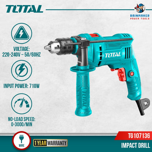 TOTAL Impact Drill 710W Chuck Size 13mm