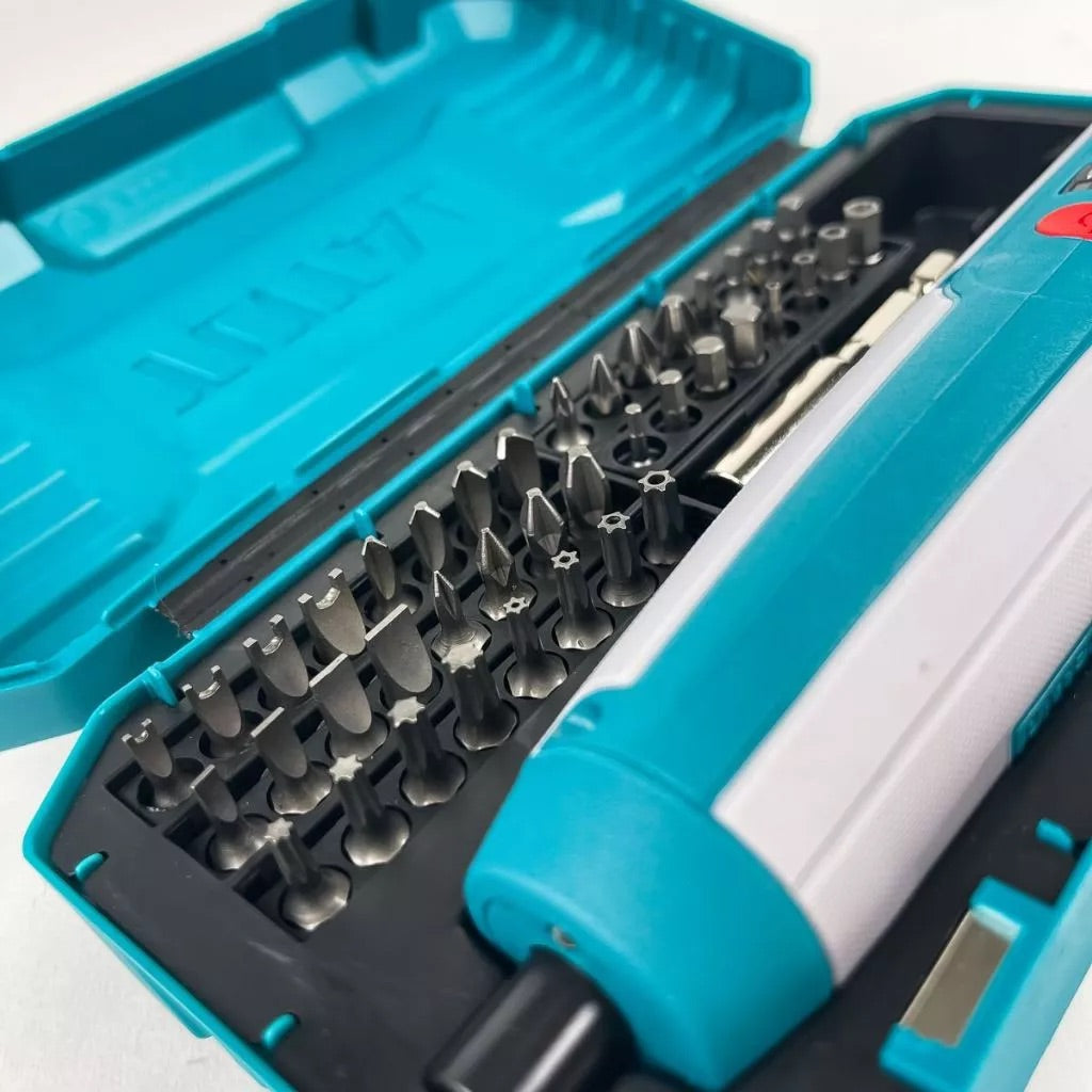 TOTAL TSDLI0406 Cordless Screwdriver 4V – 5Nm Torque, USB Type-C Charging, 40 Bits & Storage Case