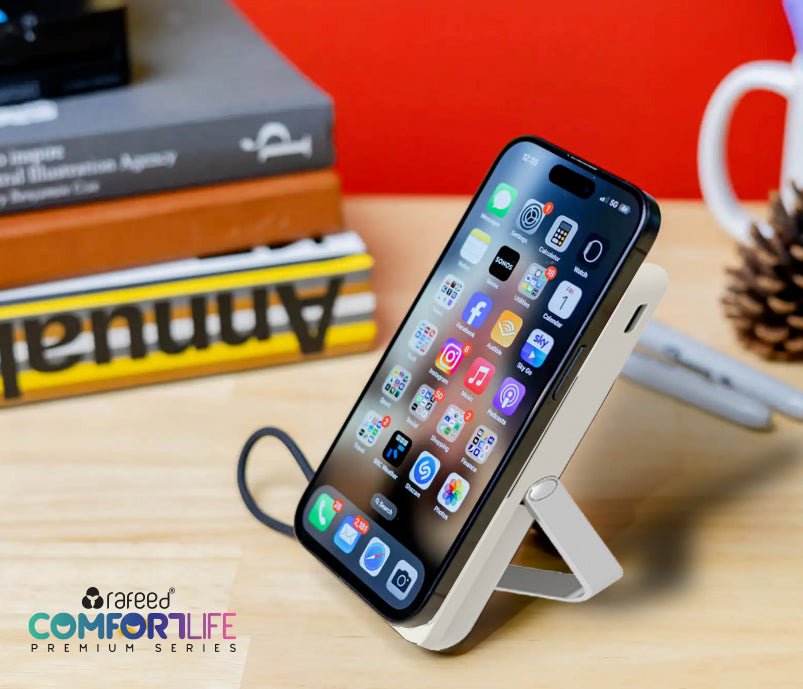 Rafeed 10000mAh Wireless Power Bank with USB-C Fast Charging, Portable Charger, PD 22.5W, Digital Display, Built-in Type-C Cables, Compatible with iPhone & Android