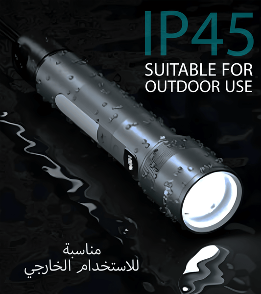 Rafeed 10W Ultra-Bright Rechargeable LED Flashlight, 4 Modes, 1M Impact Resistant, Aluminum