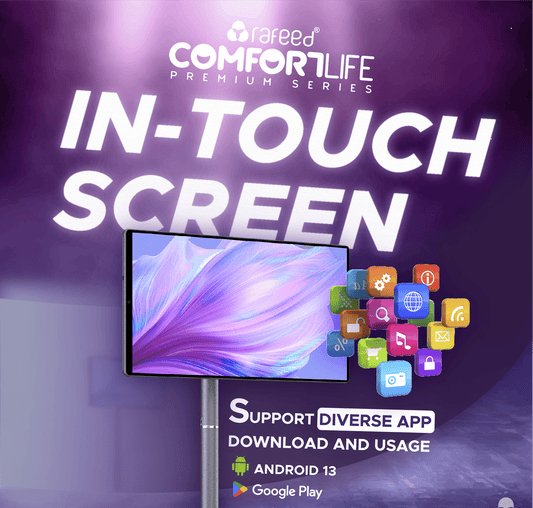 Rafeed Comfortlife EQ0759 21.5" Smart Touch Screen Android Display – Full HD IPS Screen, 64GB Storage, 4GB RAM, Built-In Battery