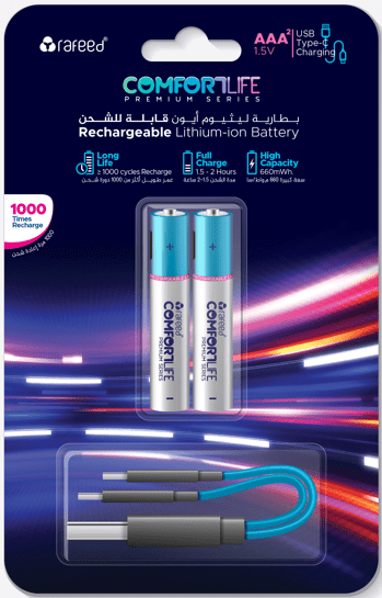 Rafeed AAA 2PCS Rechargeable Lithium Batteries, 440mAh, Type-C Rechargeable